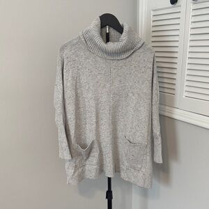 LOFT Light Gray Cowl Neck Sweater